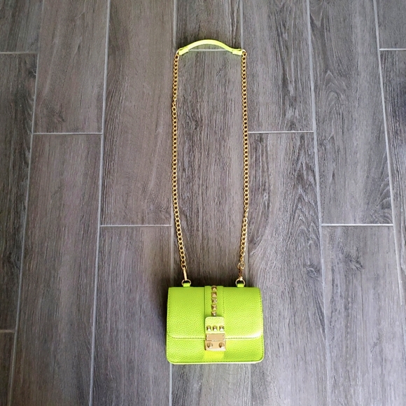 BCBG Neon Green & Gold  Crossbody Bag - Picture 2 of 9